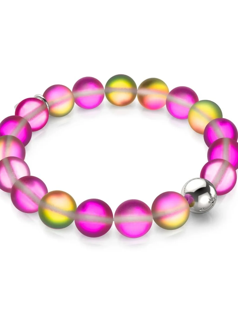 🆕️ NOGU Rose Petal Silver Mermaid Glass Statement Bracelet